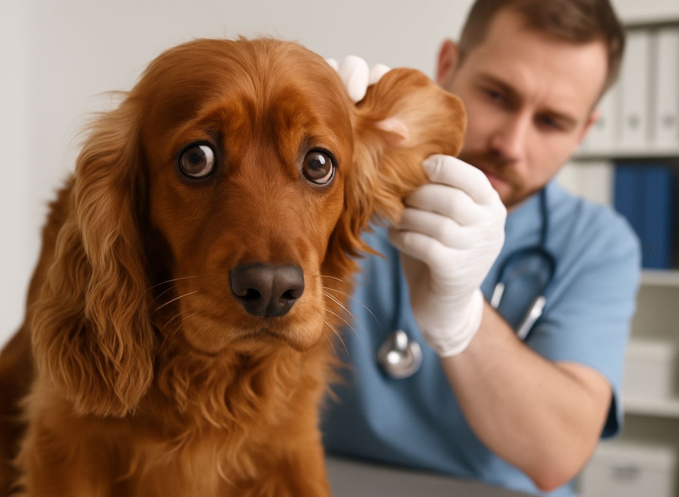 Si tu perro presenta síntomas de otitis es importante acudir al veterinario